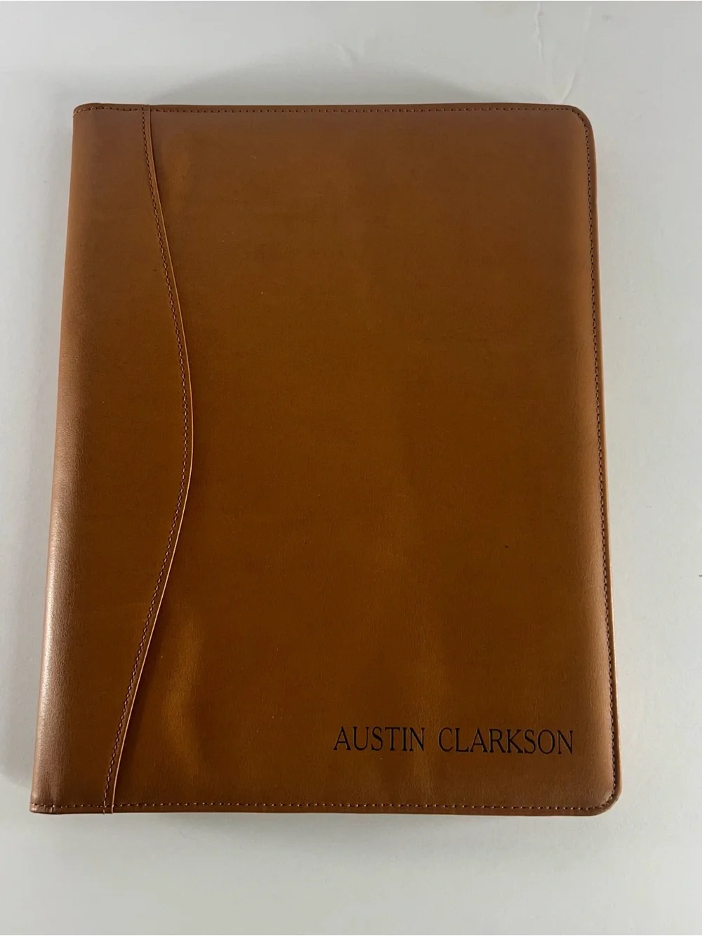 Leather Portfolio Folder in Cognac Brown